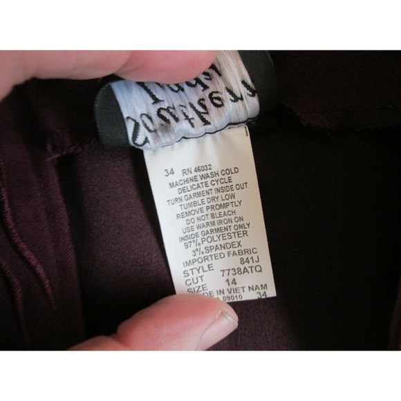 Southern Lady Women's Purple Embroidered Long Sleeve Open Blazer Size 14 - Picture 5 of 8